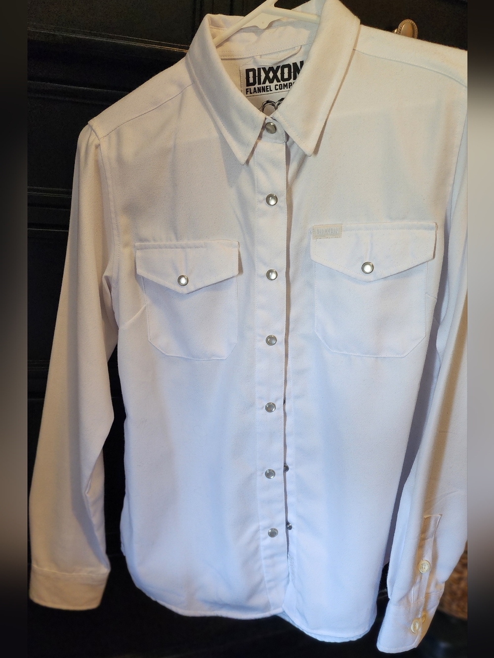DIXXON Flannel The INLAW White Long-Sleeve Pearl Snap-Front Womens Shirt Sz Med